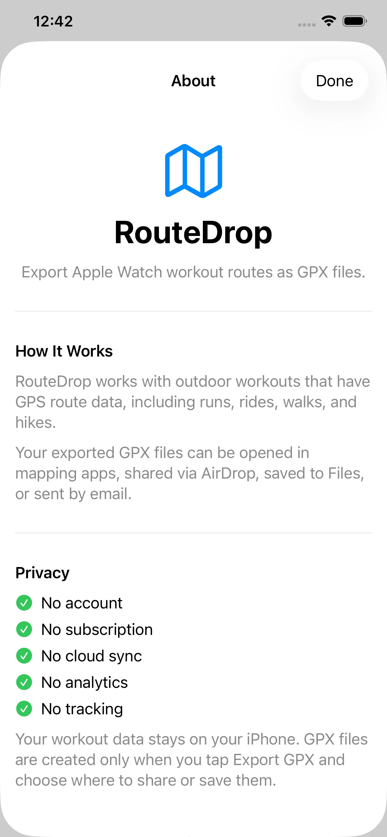 About screen highlighting privacy-first features